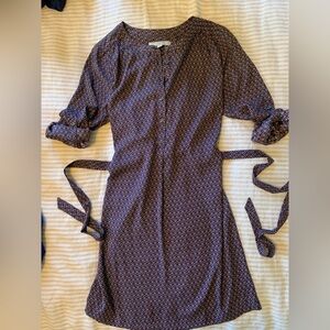 LOFT patterned tie-waist dress - Women’s M